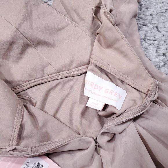 READ Birdy Grey Moni Convertible Bridesmaid Dress Taupe Beige Size Small - Picture 4 of 10